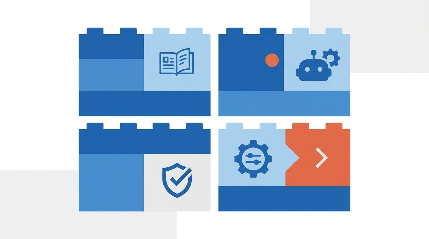 Vier Bausteine von Amazon Bedrock: Knowledge Bases für Retrieval, Agents für mehrstufige Aufgaben, Guardrails für Sicherheit und Model Customization für Fine-tuning