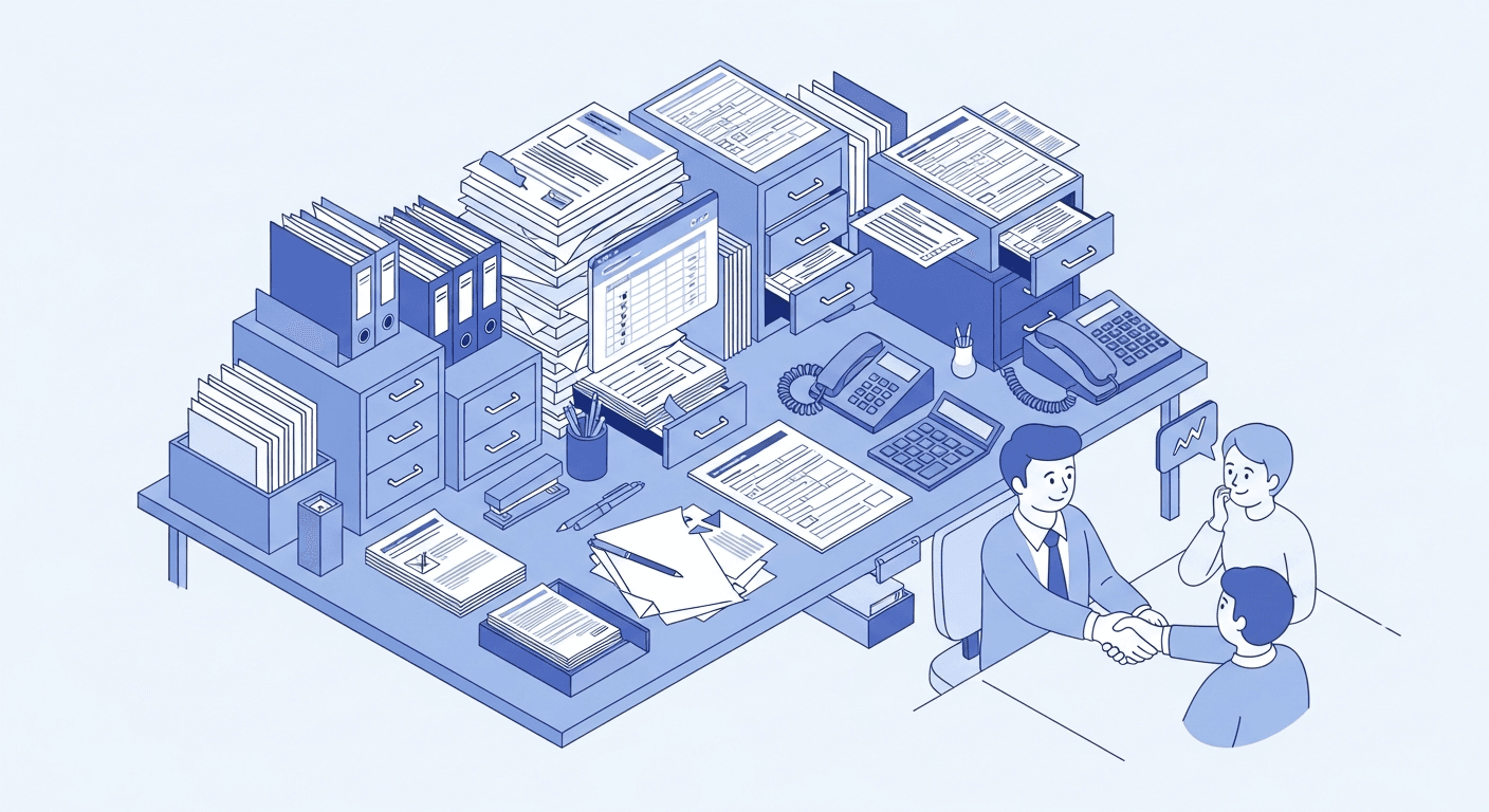 Zeitverteilung eines Vertriebsmitarbeiters: 30% aktives Verkaufen, 70% Admin und Dateneingabe