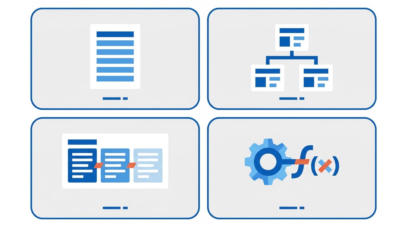 Vier Chunking-Strategien einer Bedrock Knowledge Base: Fixed-Size, hierarchisch, semantisch und eigene Logik