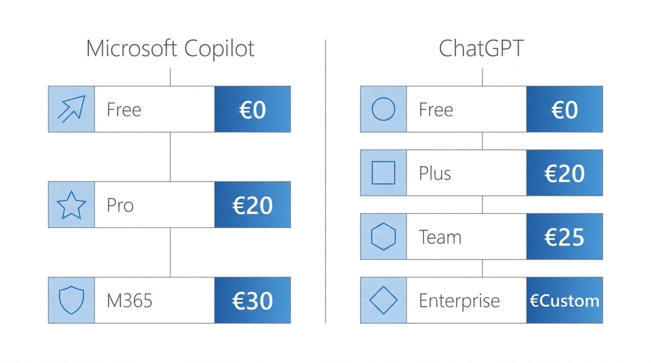 Kostenvergleich Microsoft Copilot vs ChatGPT