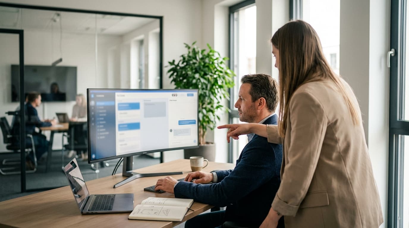 Ein Mittelstandsteam baut einen Google-KI-Agenten im No-Code-Builder