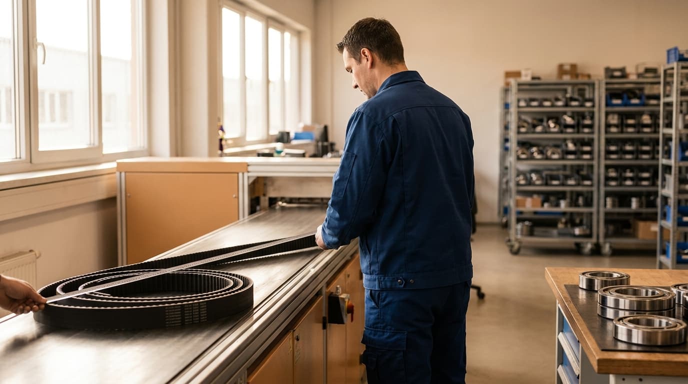 Veredelung im Großhandel: Riemen-Konfektion und Wälzlager-Engineering in einer mittelständischen Werkstatt