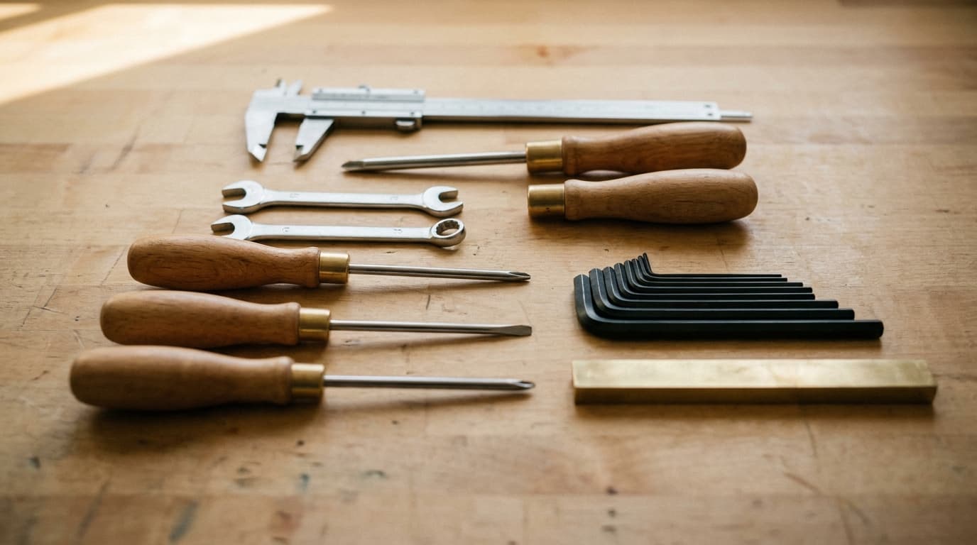 Präzisionswerkzeuge in Reihen auf einer Werkbank: Überblick über die Automatisierungs-Tools