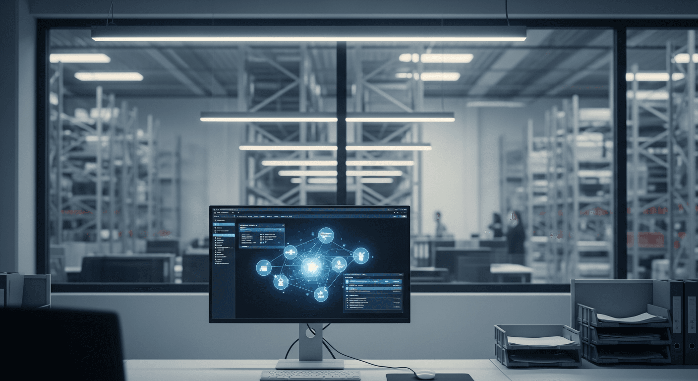 Drei Bausteine der automatischen Bestellerfassung: EDI, KI und Webshop münden alle ins ERP-System