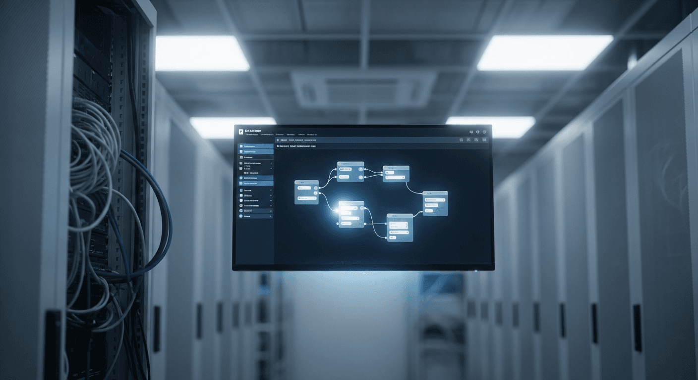 n8n-Workflow-Diagramm: IMAP-Trigger, LLM-Parser, ERP-Datenbank-Abgleich, Auftrag anlegen, Bestätigung senden