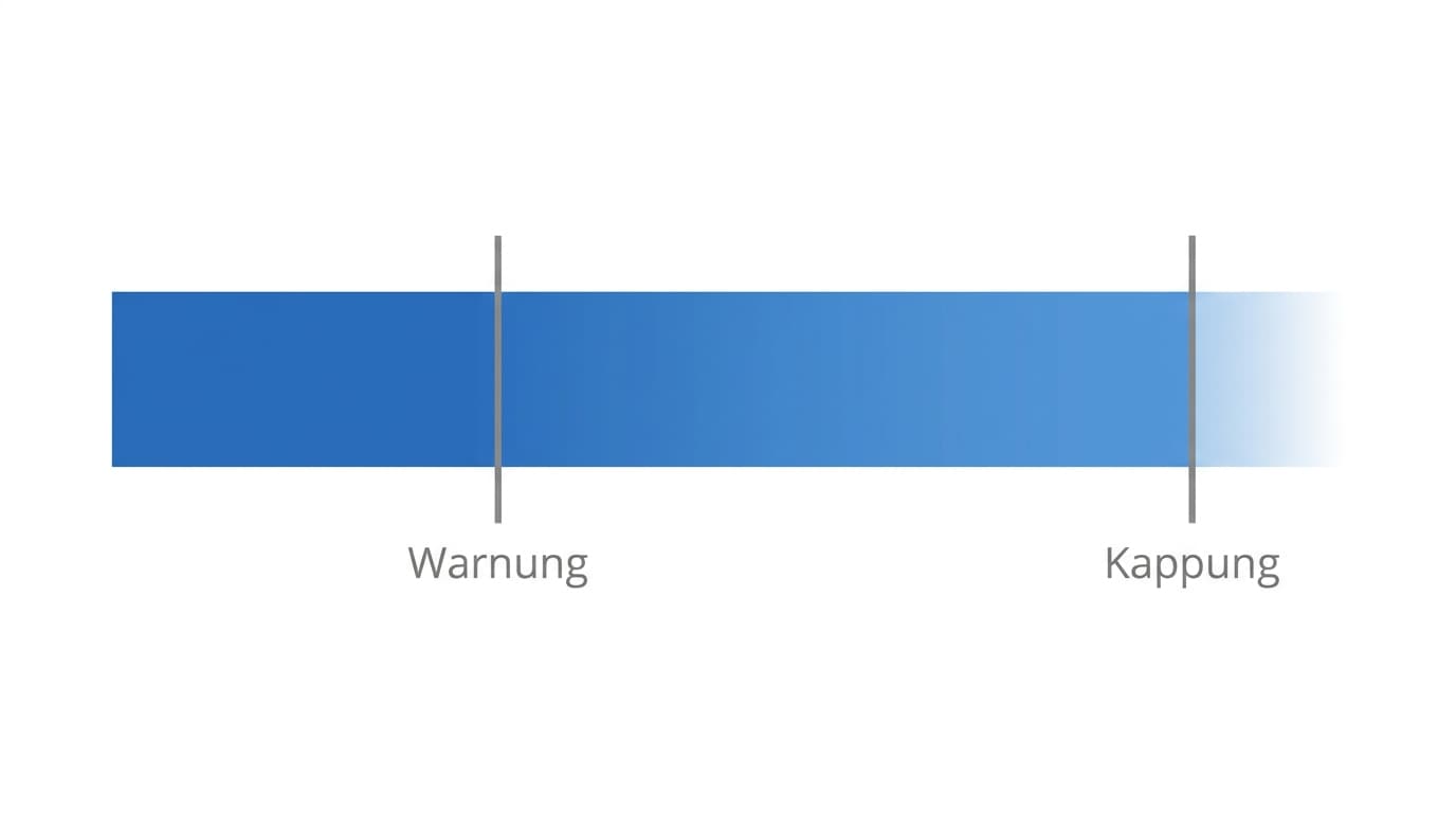 Token-Budget einer MCP-Antwort mit Warnschwelle und Kappungsgrenze